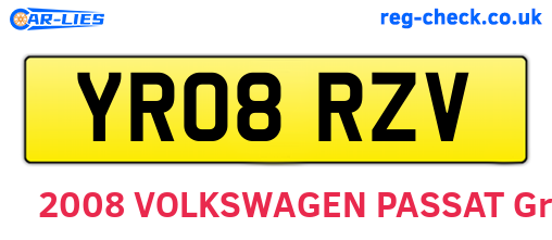 YR08RZV are the vehicle registration plates.