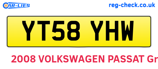 YT58YHW are the vehicle registration plates.