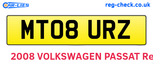 MT08URZ are the vehicle registration plates.