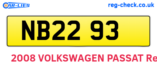 NB2293 are the vehicle registration plates.