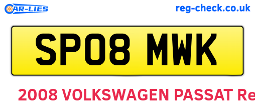 SP08MWK are the vehicle registration plates.