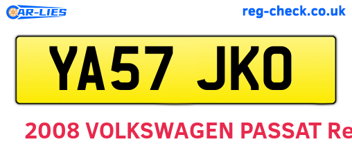 YA57JKO are the vehicle registration plates.