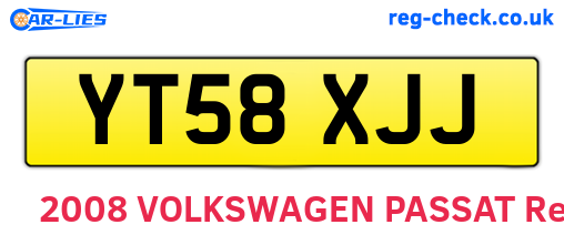 YT58XJJ are the vehicle registration plates.