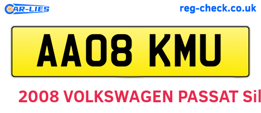 AA08KMU are the vehicle registration plates.