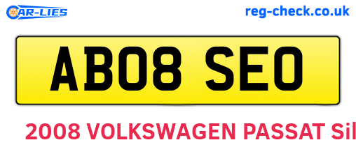 AB08SEO are the vehicle registration plates.