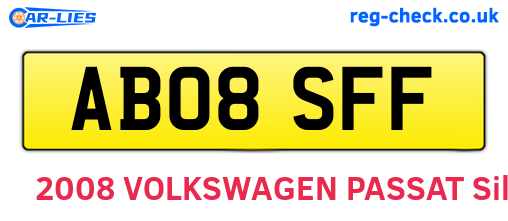 AB08SFF are the vehicle registration plates.