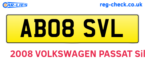 AB08SVL are the vehicle registration plates.