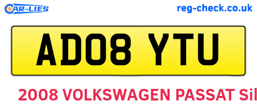 AD08YTU are the vehicle registration plates.