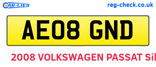 AE08GND are the vehicle registration plates.