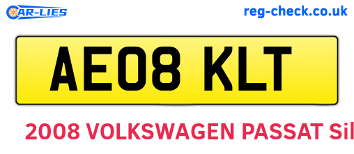 AE08KLT are the vehicle registration plates.
