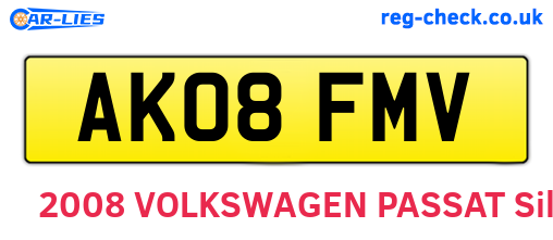 AK08FMV are the vehicle registration plates.