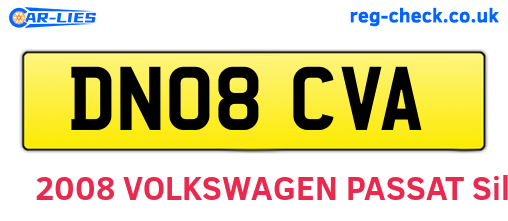 DN08CVA are the vehicle registration plates.