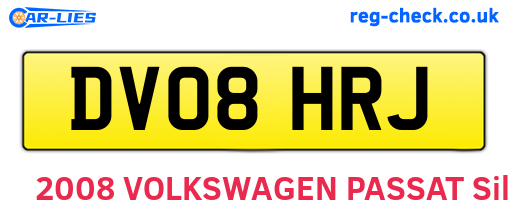 DV08HRJ are the vehicle registration plates.