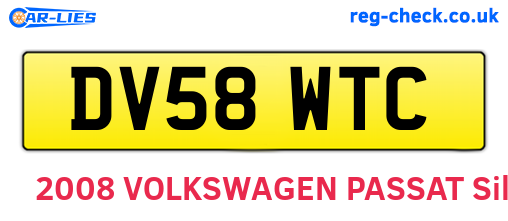 DV58WTC are the vehicle registration plates.