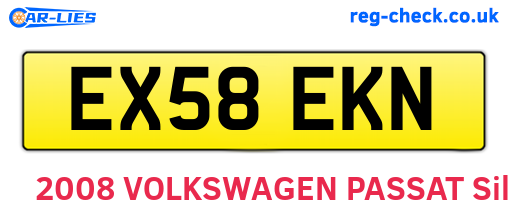EX58EKN are the vehicle registration plates.