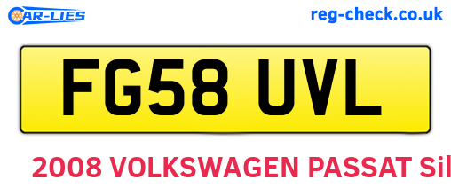 FG58UVL are the vehicle registration plates.