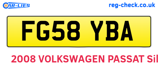 FG58YBA are the vehicle registration plates.