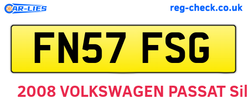 FN57FSG are the vehicle registration plates.