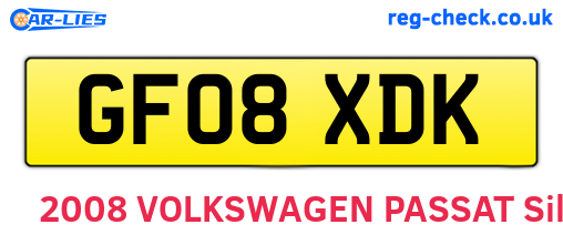 GF08XDK are the vehicle registration plates.