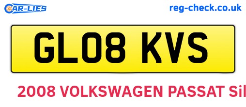 GL08KVS are the vehicle registration plates.
