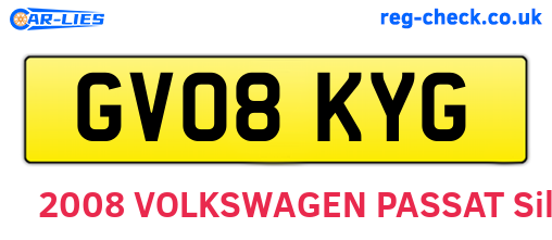 GV08KYG are the vehicle registration plates.
