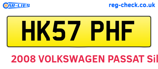 HK57PHF are the vehicle registration plates.