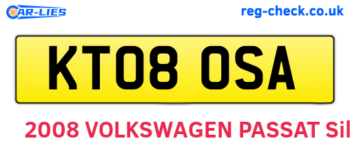 KT08OSA are the vehicle registration plates.