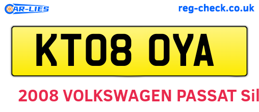 KT08OYA are the vehicle registration plates.