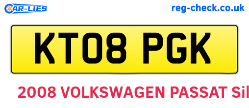 KT08PGK are the vehicle registration plates.