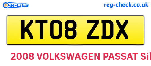 KT08ZDX are the vehicle registration plates.