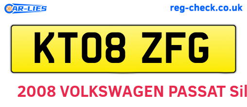 KT08ZFG are the vehicle registration plates.