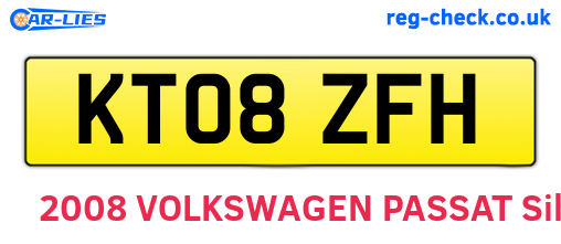 KT08ZFH are the vehicle registration plates.