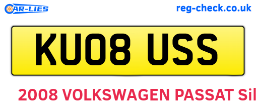 KU08USS are the vehicle registration plates.