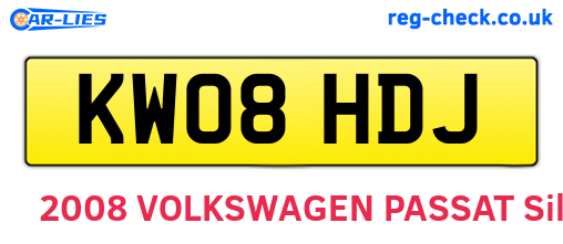 KW08HDJ are the vehicle registration plates.