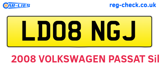 LD08NGJ are the vehicle registration plates.