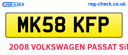 MK58KFP are the vehicle registration plates.