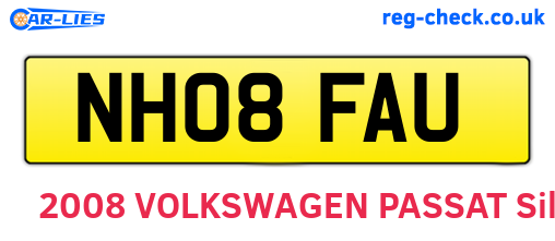 NH08FAU are the vehicle registration plates.