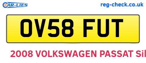 OV58FUT are the vehicle registration plates.