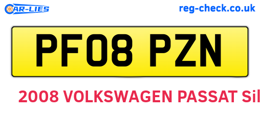 PF08PZN are the vehicle registration plates.