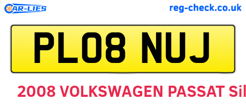 PL08NUJ are the vehicle registration plates.