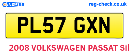 PL57GXN are the vehicle registration plates.