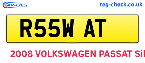 R55WAT are the vehicle registration plates.