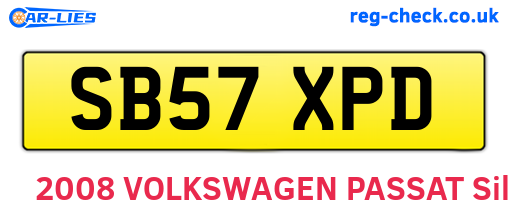 SB57XPD are the vehicle registration plates.