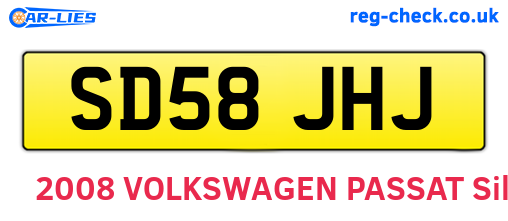 SD58JHJ are the vehicle registration plates.