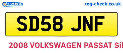SD58JNF are the vehicle registration plates.