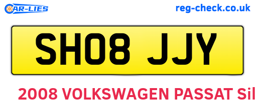 SH08JJY are the vehicle registration plates.