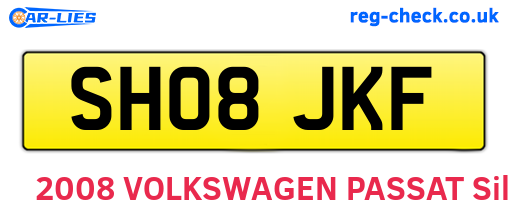 SH08JKF are the vehicle registration plates.
