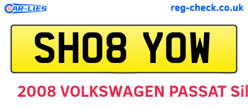 SH08YOW are the vehicle registration plates.