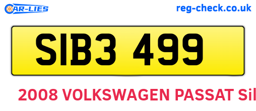 SIB3499 are the vehicle registration plates.