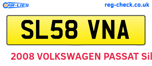 SL58VNA are the vehicle registration plates.